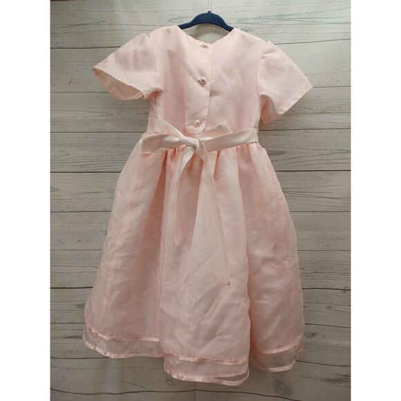 Vtg Little Princess Pink Bridesmaid Easter Girls Dress Sz 6X USA Made - Picture 5 of 7